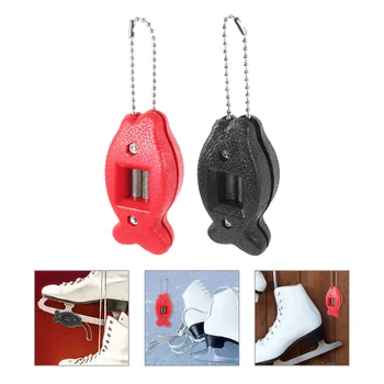 Острилка за ледените обувки, джобно халка за ключове за заточване на кънки, удобен инструмент за ножове от ABS-пластмаса