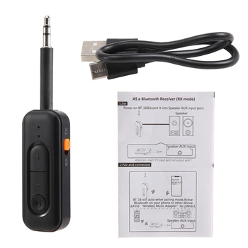 Приемник-Предавател 2 В 1 5,2 Bluetooth, 3.5 Мм AUX Стерео Безжичен Аудиоадаптер С Микрофон За Слушалки, TV-Audio