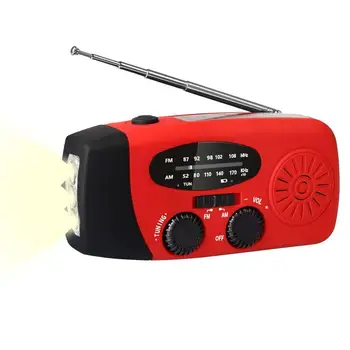 Радио на слънчевата енергия AM / FM-фенер за прекъсване на тока Кемпинговый фенер Led лампа, Акумулаторна батерия слънчев радио с 3 режими на работа
