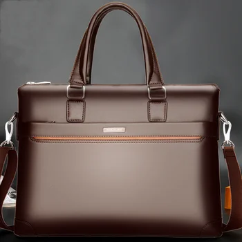 Реколта мъжки портфейл с цип, луксозна чанта от изкуствена кожа, мъжки чанти-тоут, чанта през рамо, Бизнес мъжка чанта за лаптоп