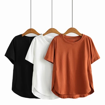 Свободни обикновен дамски тениски, лятна реколта 2023, ежедневни разнообразни дамски тениски с кръгло деколте и къси ръкави