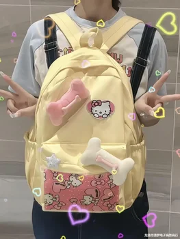 сладка училищна чанта hellokitty, раница Sanrio, пътна чанта за ученици от прогимназия и старшеклассниц от колежа, Hello Kitty