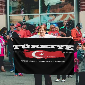 Турски и карта, координатите на Турция, на Точното място, Флаг