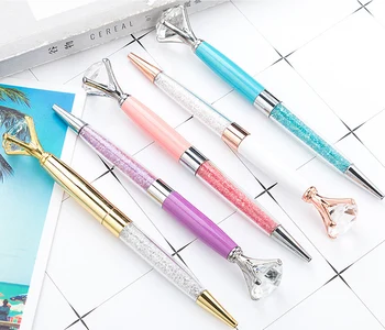 Химикалки 6ШТ, кристални химикалки, химикалка химикалка, цветни дръжки за момичета, канцеларски материали, ученически пособия, канцеларски материали